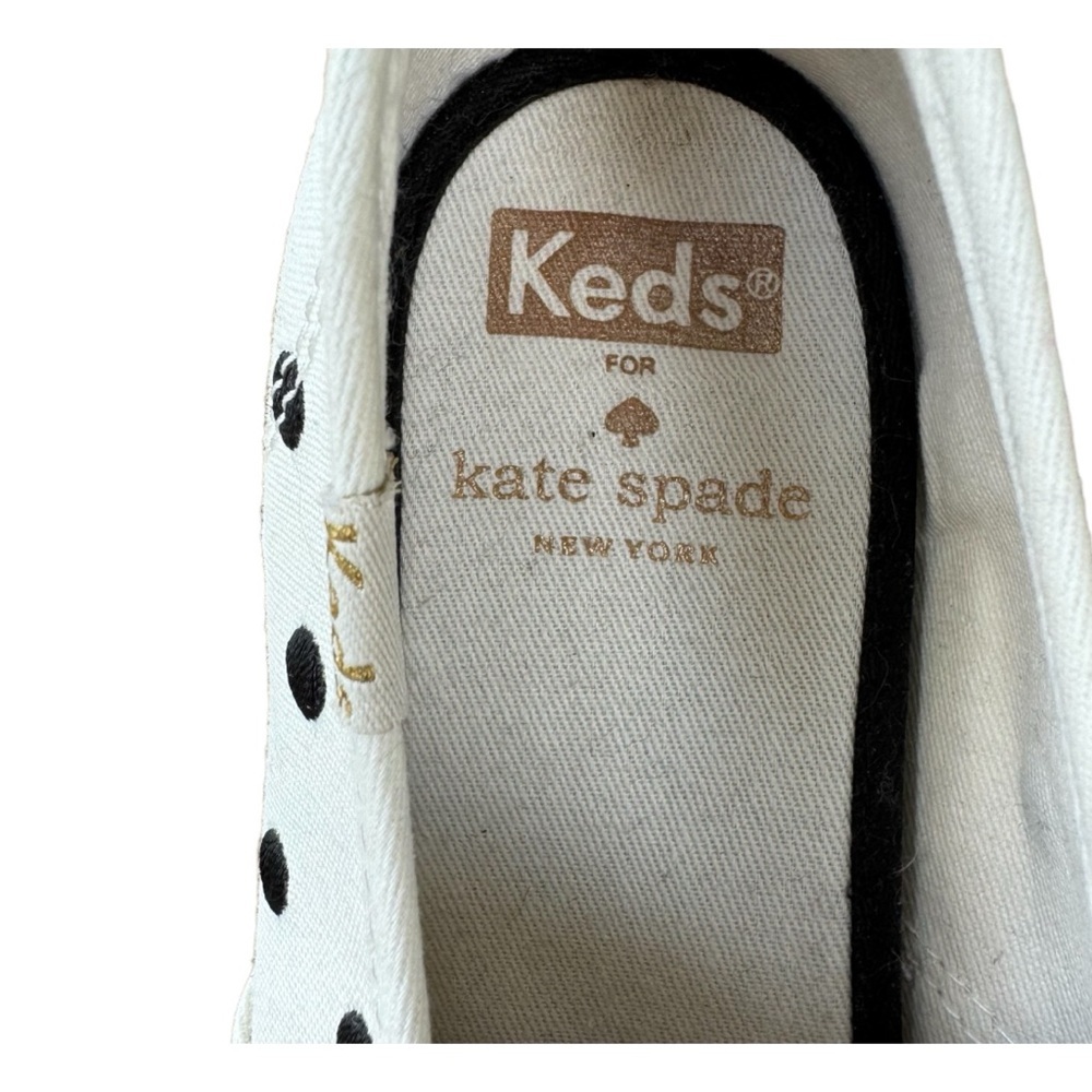 Kate Spade New York Keds Women's White Sneakers With Black Polka Dots Size 6.5 - Picture 7 of 8